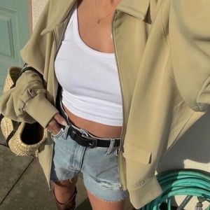 NWT WeWoreWhat Twill Bomber Jacket